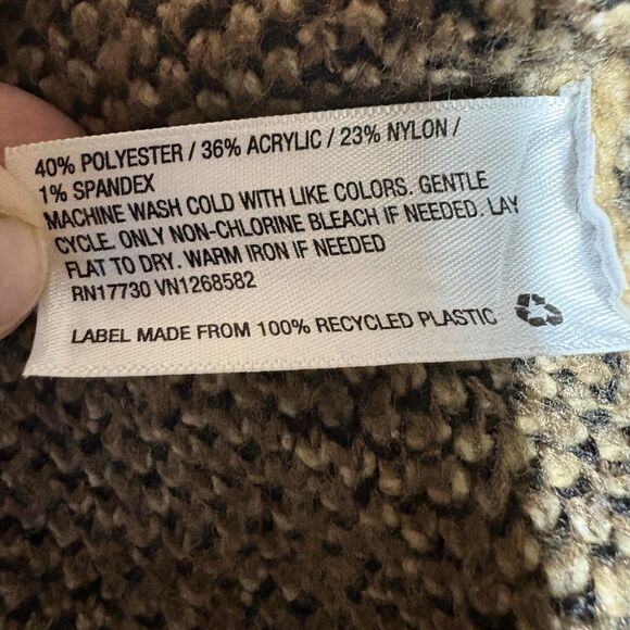 Isabel Maternity XS Leopard Print Sweater Women Tan Knit Boho Cozy Fall Trend - Picture 4 of 6